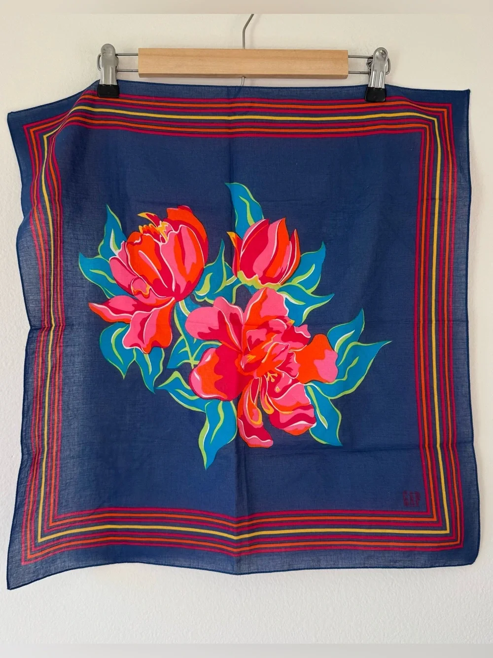 Vintage Gap Square Scarf Floral